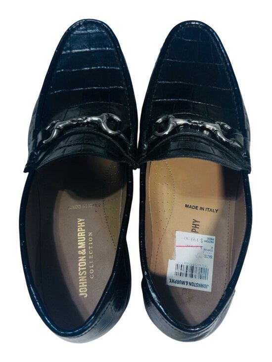 Johnston & Murphy Black Croc Horsebit Loafers 10.5M Quiet Luxury Classic main image 5